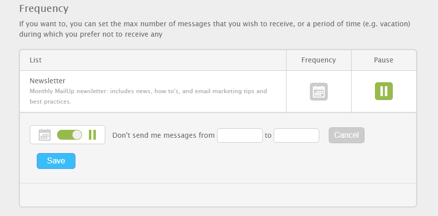preference center mailup